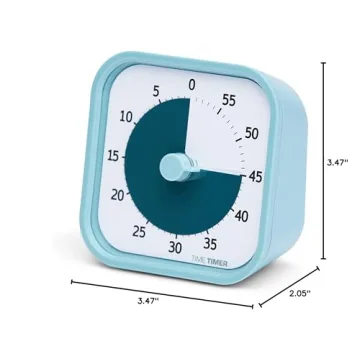 60 Minute Visual Timer for Kids Adults Silent Operation Lake Day Blue