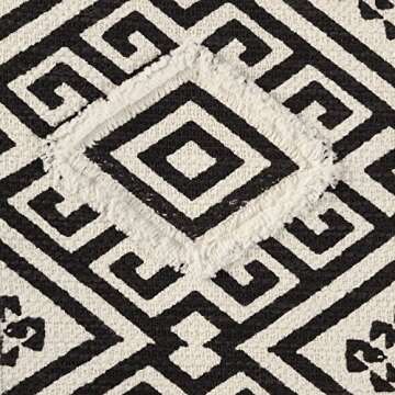 Amazon Brand – Rivet High Contrast Black and White Global Geometric 100% Cotton Throw Blanket