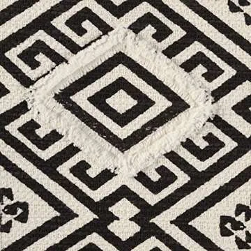 Amazon Brand – Rivet High Contrast Black and White Global Geometric 100% Cotton Throw Blanket