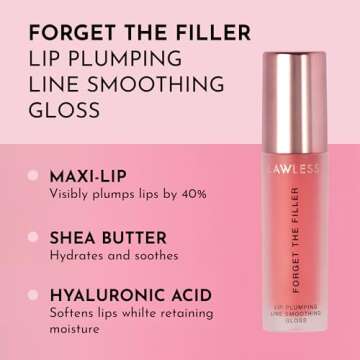 Lawless Forget the Filler Lip Plumping Line Smoothing Gloss - Cherry Vanilla - Premium Volumizing Li...