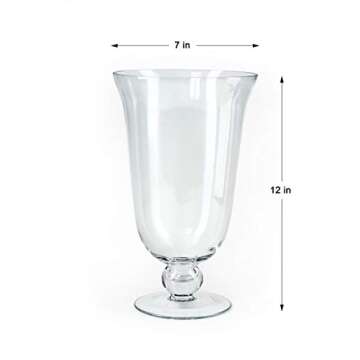 Serene Spaces Living Wazon Glass Urn Vase, Decorative Pedestal Bouquet Vase, Ideal as Floral Centerp...