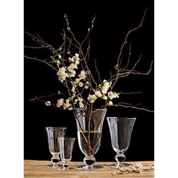 Serene Spaces Living Wazon Glass Urn Vase, Decorative Pedestal Bouquet Vase, Ideal as Floral Centerpieces at Wedding, Event, Party, Measures 12" Tall & 7" Diameter (Pack of 1)