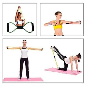 Vivoice Resistance Exercise Band - Stretch Fitness Band Figure 8 Exercise Cords for Yoga Fitness Workout