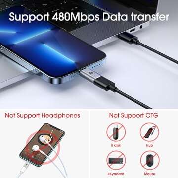 TechMatte USB C to Lightning Adapter, [2 Pack] 27W PD Fast Charging Compatible with iPhone/iPad/iPod/AirPods iOS Devices, Support Data Transfer, Not Support Headphones/OTG, with Anti-Lost Holder