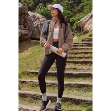 Nirovien Womens Fuzzy Fleece Jacket for Stylish Warmth