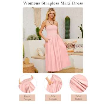 Loafawes Strapless Maxi Dress for Summer Comfort and Style