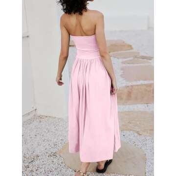 Loafawes Strapless Maxi Dress for Summer Comfort and Style