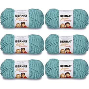 Bernat Softee Chunky Yarn (6-Pack) in Seagreen for All Your Crafting Needs