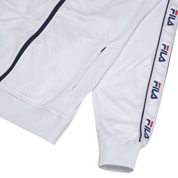 FILA Mens Big and Tall Track Jacket with Logo Taping Down Arms