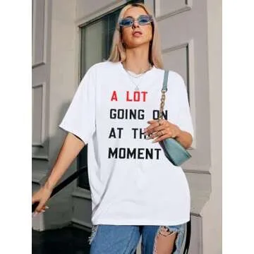 A Lot Going On at The Moment Shirt Women's Country Music T-Shirt Nashville Country Concert Outfits for Women White