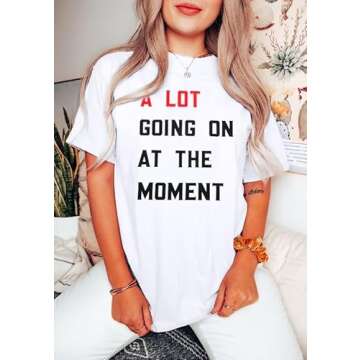 A Lot Going On at The Moment Shirt Women's Country Music T-Shirt Nashville Country Concert Outfits for Women White