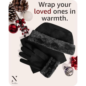 Women's Warm Fleece Hat Scarf and Glove Set - Chic Winter Gift