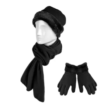 Women's Warm Fleece Hat Scarf and Glove Set - Chic Winter Gift