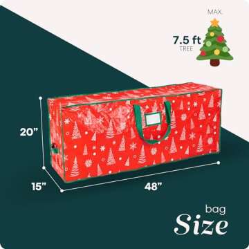 Handy Laundry Christmas Tree Storage Bag - Stores 7.5 Foot Artificial Xmas Holiday Tree, Zippered Ba...