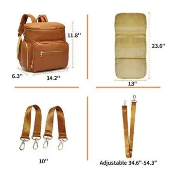 Ezgnuk Leather Diaper Bag Backpack - Stylish & Spacious