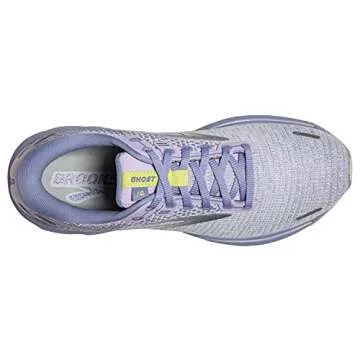 Brooks Women's Ghost 14 Neutral Running Shoe - Lilac/Purple/Lime - 9 Medium