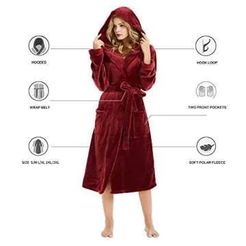 HEARTNICE Womens Hooded Fleece Robe for Cozy Comfort