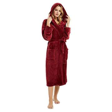 HEARTNICE Womens Hooded Fleece Robe for Cozy Comfort