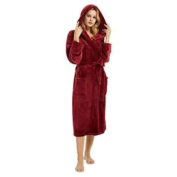 HEARTNICE Womens Hooded Fleece Robe for Cozy Comfort