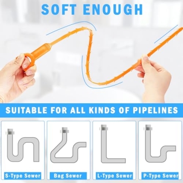 6 Pack Hair Drain Clog Cleaning Tool for Home Use