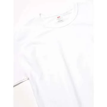 Hanes mens Essentials Short Sleeve T-shirt Value Pack (6-pack) fashion t shirts, White, Large US