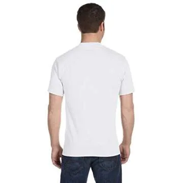 Hanes mens Essentials Short Sleeve T-shirt Value Pack (6-pack) fashion t shirts, White, Large US