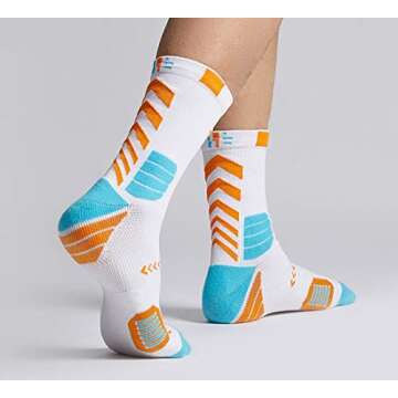 YWSLRC 5 Pairs Men's Athletic Crew Socks Performance Thick Cushioned Sport Basketball Running Training Compression Sock (US, Alpha, One Size, Multicolor)