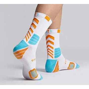 YWSLRC 5 Pairs Men's Athletic Crew Socks Performance Thick Cushioned Sport Basketball Running Training Compression Sock (US, Alpha, One Size, Multicolor)