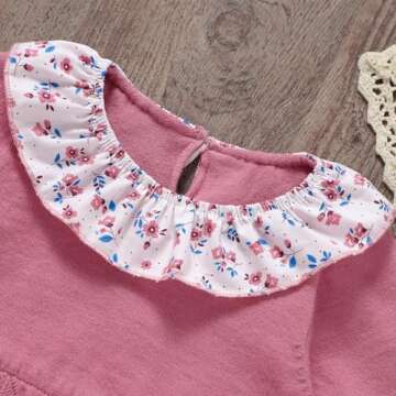 mimixiong Baby Romper, Girls Knitted Ruffle One Piece Short Sleeve Outfits