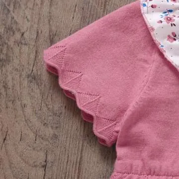 mimixiong Baby Romper, Girls Knitted Ruffle One Piece Short Sleeve Outfits