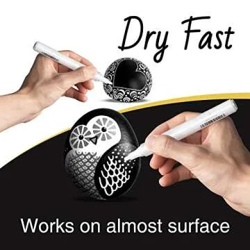 AKARUED White Acrylic Paint Markers - 8-Pack for Creative Art