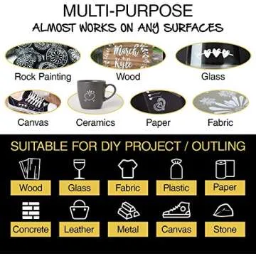 AKARUED White Acrylic Paint Markers - 8-Pack for Creative Art