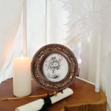 SIKOO Vintage 3×3 Round Picture Frame for Home Decor