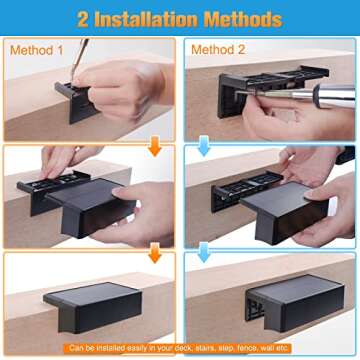 VOLISUN Solar Lights for Fence,8-Pack 1800mah Outdoor Solar Fence Lights Waterproof Led Color Glow Solar Lights for Step,Fence,Railing,Wall,Stairs