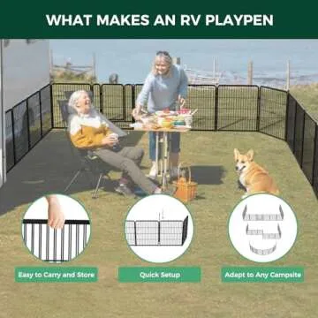 FXW Instant Dog Playpen, Portable Pet Fence for Outdoor, RV Trips, and Camping, 24inch, 16 Panels fo...