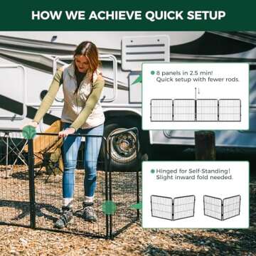 FXW Instant Dog Playpen, Portable Pet Fence for Outdoor, RV Trips, and Camping, 24inch, 16 Panels for Puppy and Small Dogs│Patented