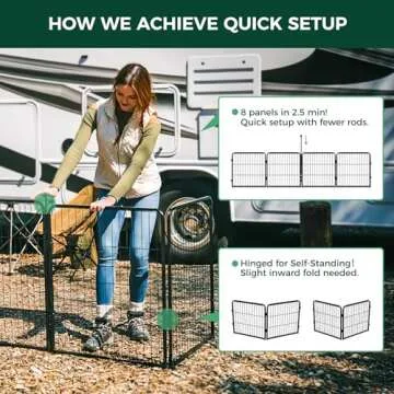 FXW Instant Dog Playpen, Portable Pet Fence for Outdoor, RV Trips, and Camping, 24inch, 16 Panels for Puppy and Small Dogs│Patented