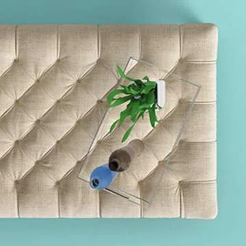 Vale Arbor Clear Acrylic Serving Tray for Vanity, Bathroom, Ottoman, Desk and Décor with Handles (Rectangle, Large)