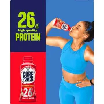 Fair life Protein Shakes Variety Pack, Meal Replacement Shake - Includes 4 Fair life Chocolate Protein Shakes, 4 Vanilla & 4 Core Power Strawberry - 12 Total Shakes Includes Niro Neoprene Sleeve