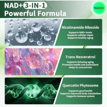 NAD+ Supplement NMN Supplement Alternative, Liposomal Nicotinamide Riboside 900mg, NAD Resveratrol S...