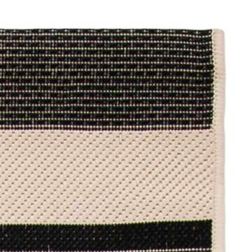 SAFAVIEH Courtyard Collection Area Rug - 5'3" x 7'7", Black & Bone, Stripe Design, Non-Shedding & Easy Care, Indoor/Outdoor & Washable-Ideal for Patio, Backyard, Mudroom (CY6062-216)