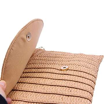 Freie Liebe Straw Clutch Purses for Women Summer Beach Bags Envelope Woven Clutch Handbags