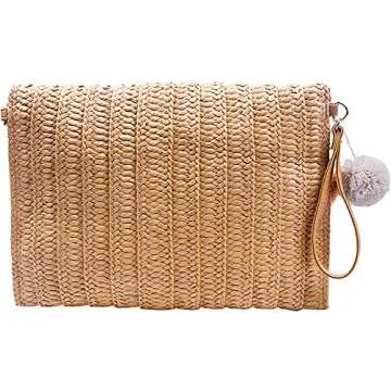 Versatile Freie Liebe Straw Clutch Purse for Summer Style