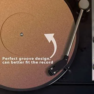 3 Pieces Cork Turntable Mats in 12 Inch x 3 mm Recessed Turntable Platter Cork Record Mats with High Fidelity for Vinyl LP Record Players Audiophile Reduce Noise