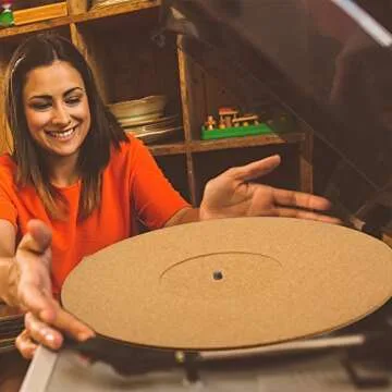 3 Pieces Cork Turntable Mats in 12 Inch x 3 mm Recessed Turntable Platter Cork Record Mats with High Fidelity for Vinyl LP Record Players Audiophile Reduce Noise