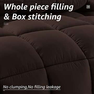 HYLEORY All Season Queen Size Bed Comforter - Cooling Goose Down Alternative Quilted Duvet Insert wi...