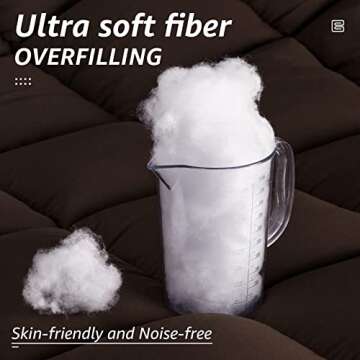 HYLEORY All Season Queen Size Bed Comforter - Cooling Goose Down Alternative Quilted Duvet Insert with Corner Tabs - Winter Warm - Machine Washable - Brown