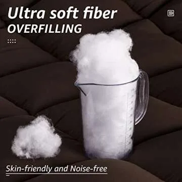 HYLEORY All Season Queen Size Bed Comforter - Cooling Goose Down Alternative Quilted Duvet Insert with Corner Tabs - Winter Warm - Machine Washable - Brown