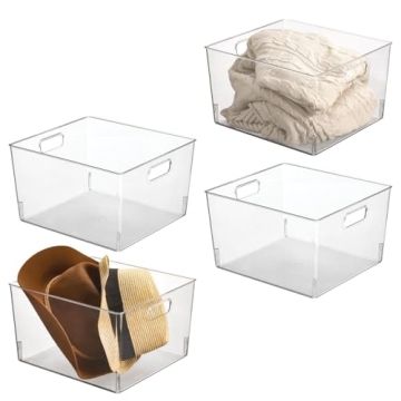 mDesign Plastic Storage Bins for Closet Organization