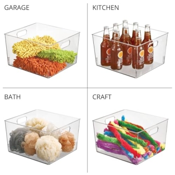 mDesign Plastic Storage Bins for Closet Organization
